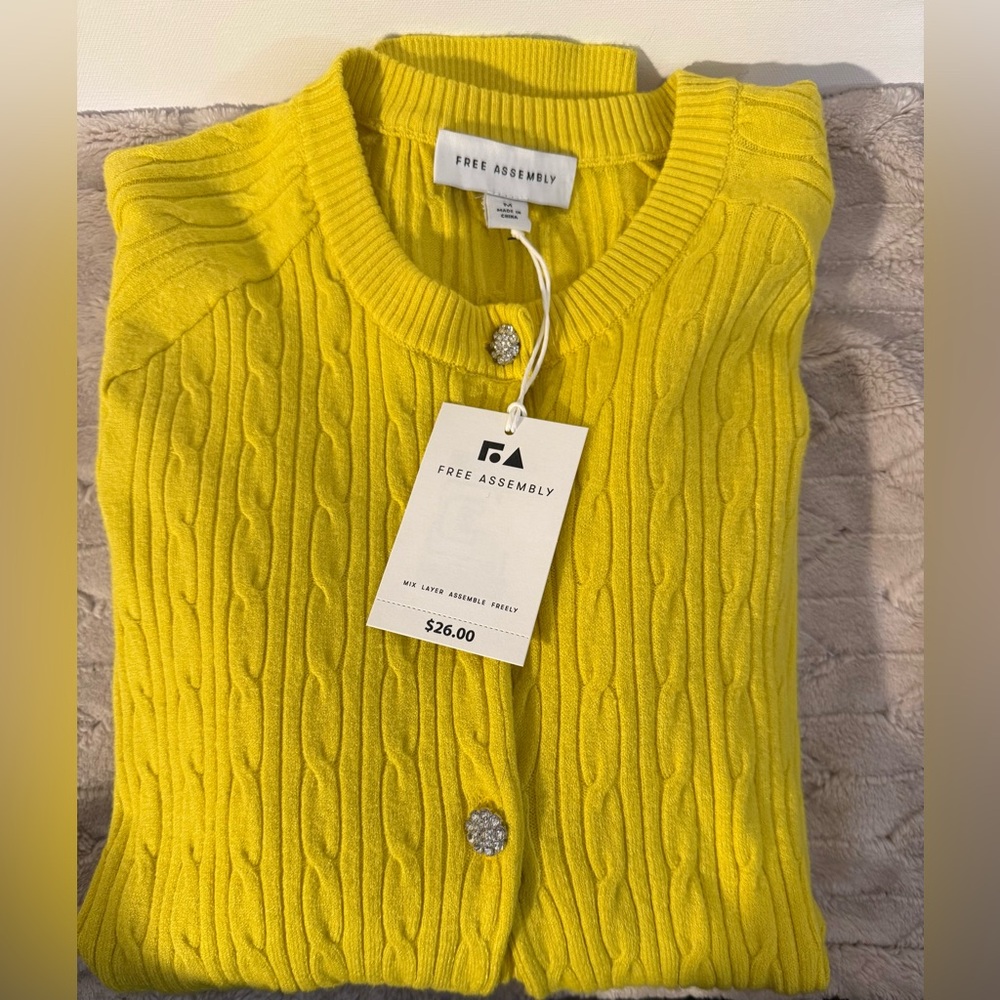 Yellow Cable Knit Sweater